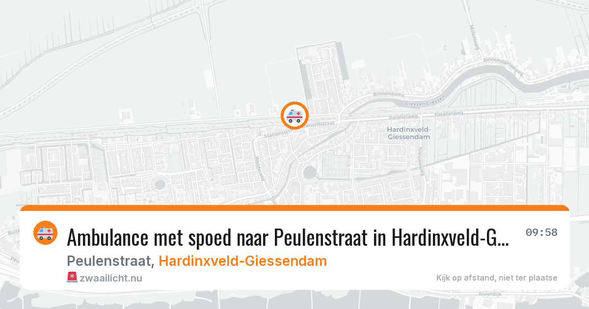 Ambulance met spoed naar Peulenstraat in Hardinxveld-Giessendam — 19 jan 2026