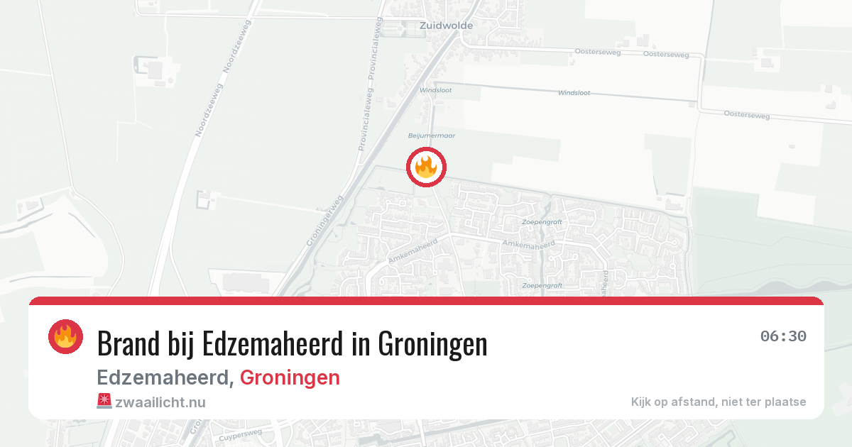 Brand bij Edzemaheerd in Groningen — 15 jul 2026