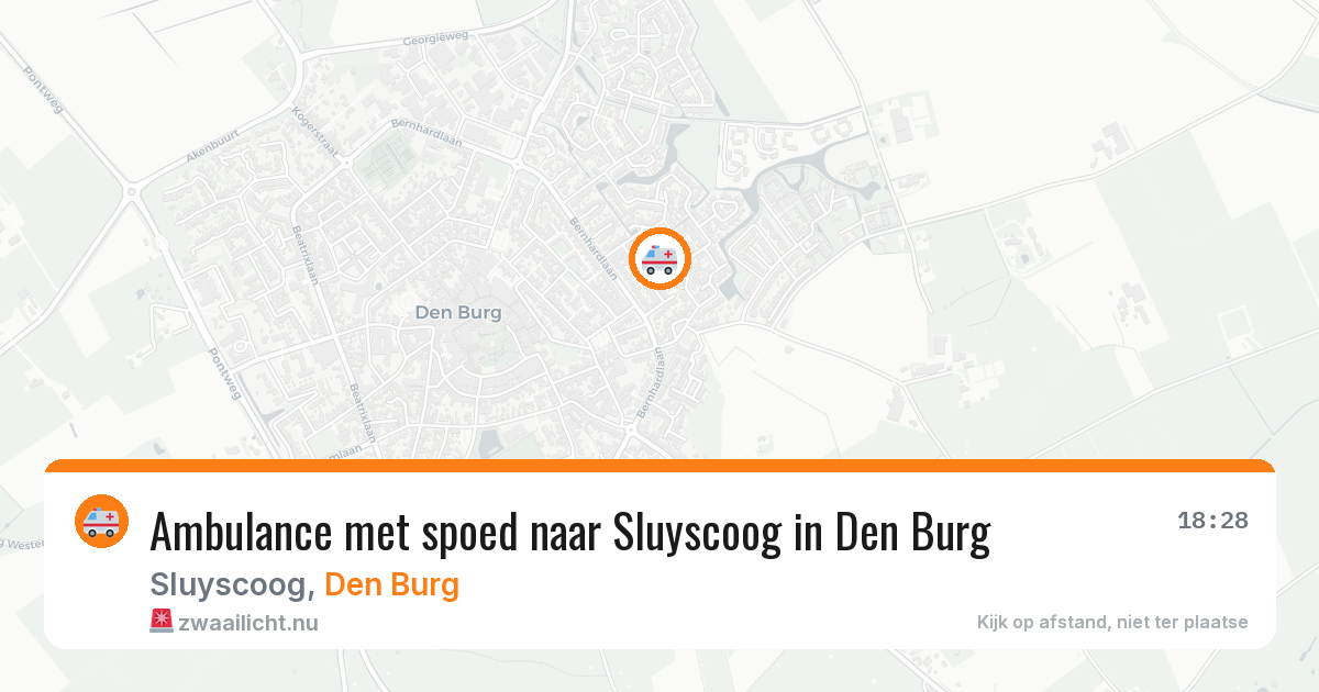 Ambulance met spoed naar Sluyscoog in Den Burg — 28 mei 2026