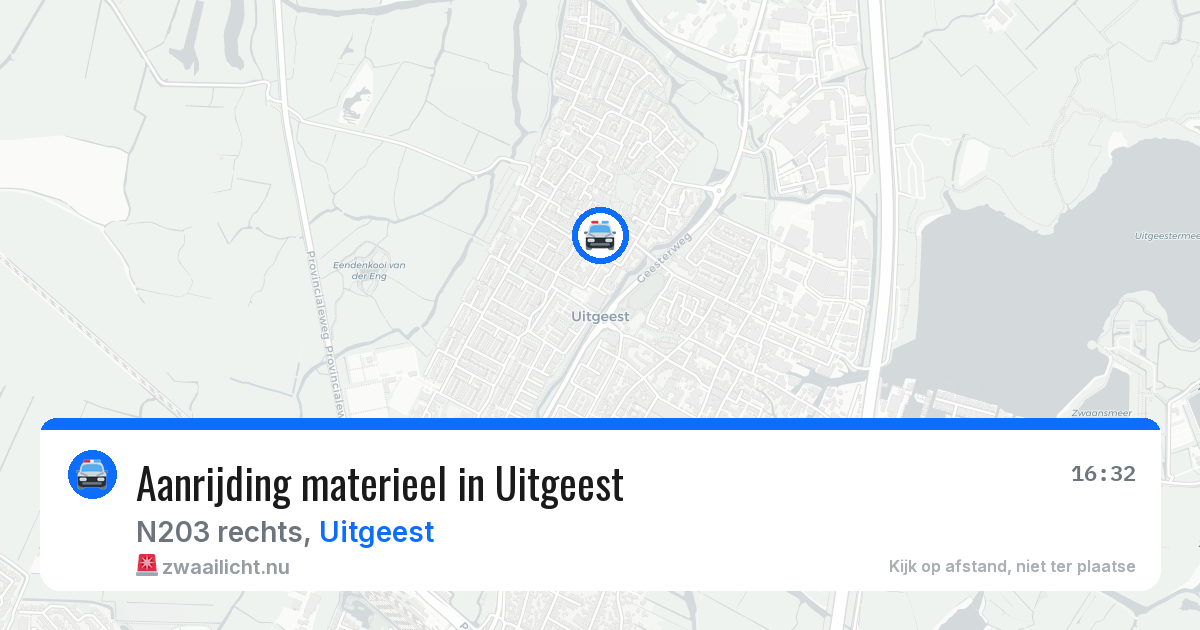 Aanrijding materieel in Uitgeest — 7 apr 2026