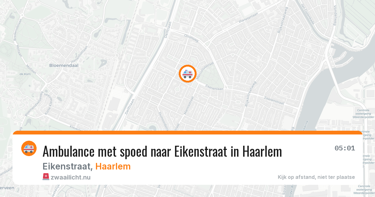 Ambulance met spoed naar Eikenstraat in Haarlem — 19 jul 2026
