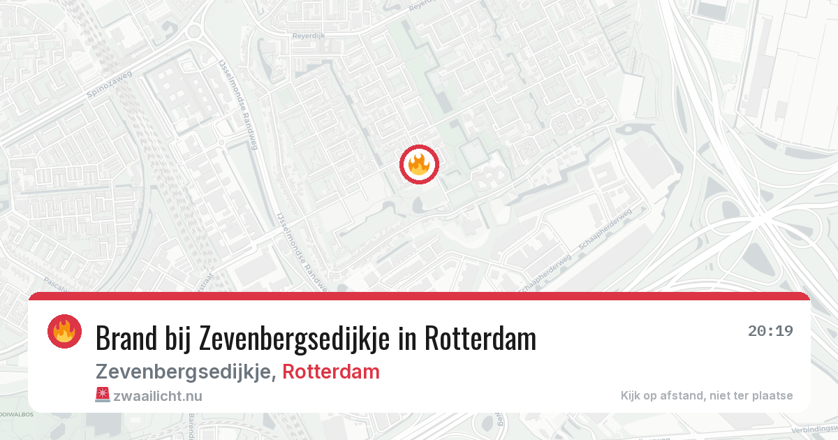 Brand bij Zevenbergsedijkje in Rotterdam — 16 jul 2026