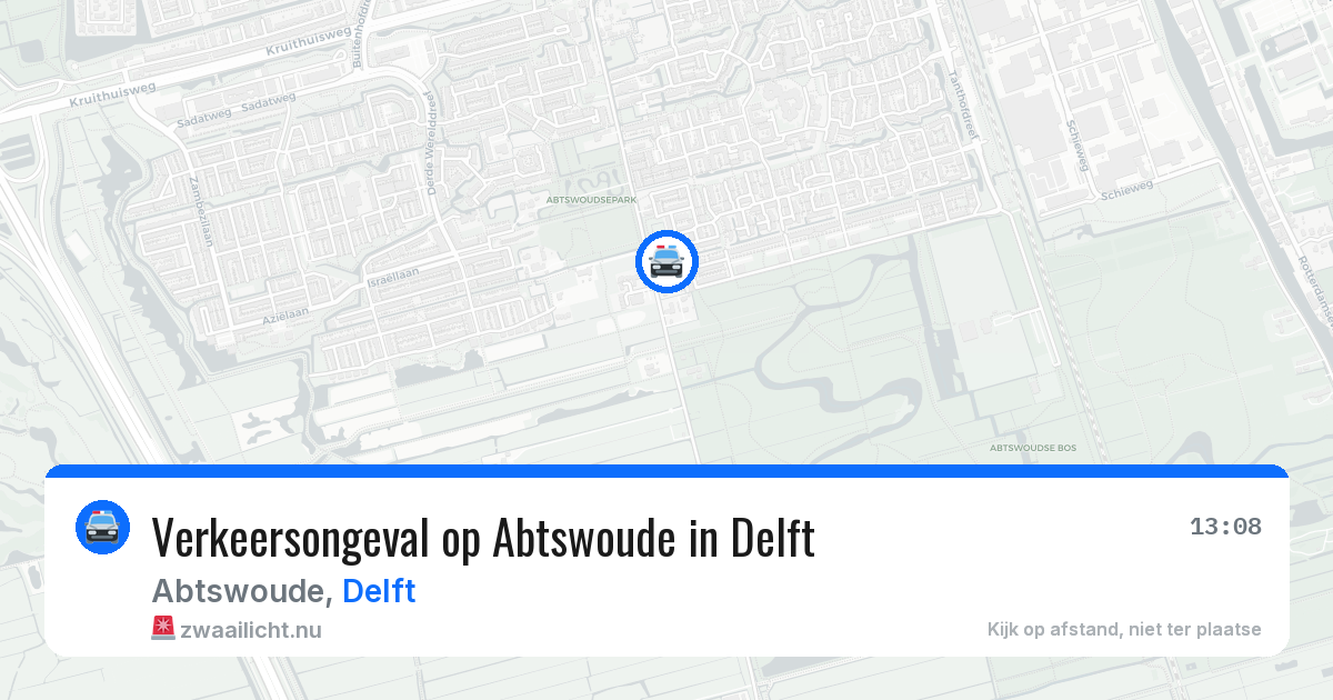 Verkeersongeval op Abtswoude in Delft — 25 jul 2026