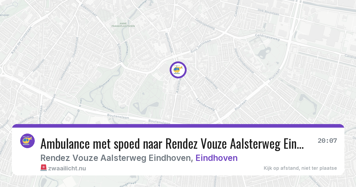 Ambulance met spoed naar Rendez Vouze Aalsterweg Eindhoven in Eindhoven — 24 jul 2026