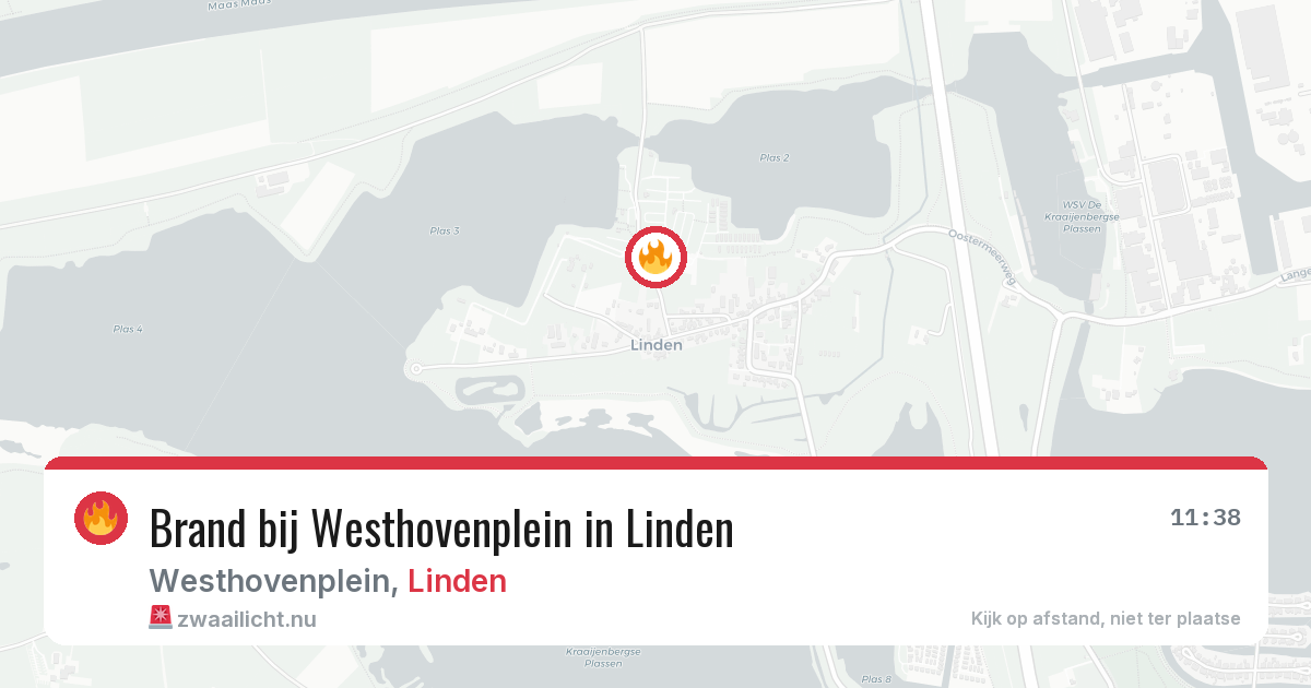 Brand bij Westhovenplein in Linden — 23 jul 2026