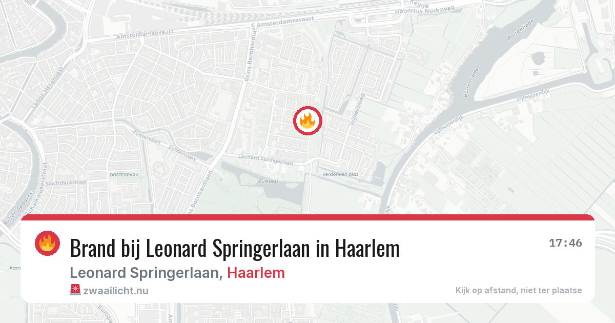 Brand bij Leonard Springerlaan in Haarlem — 31 mei 2026