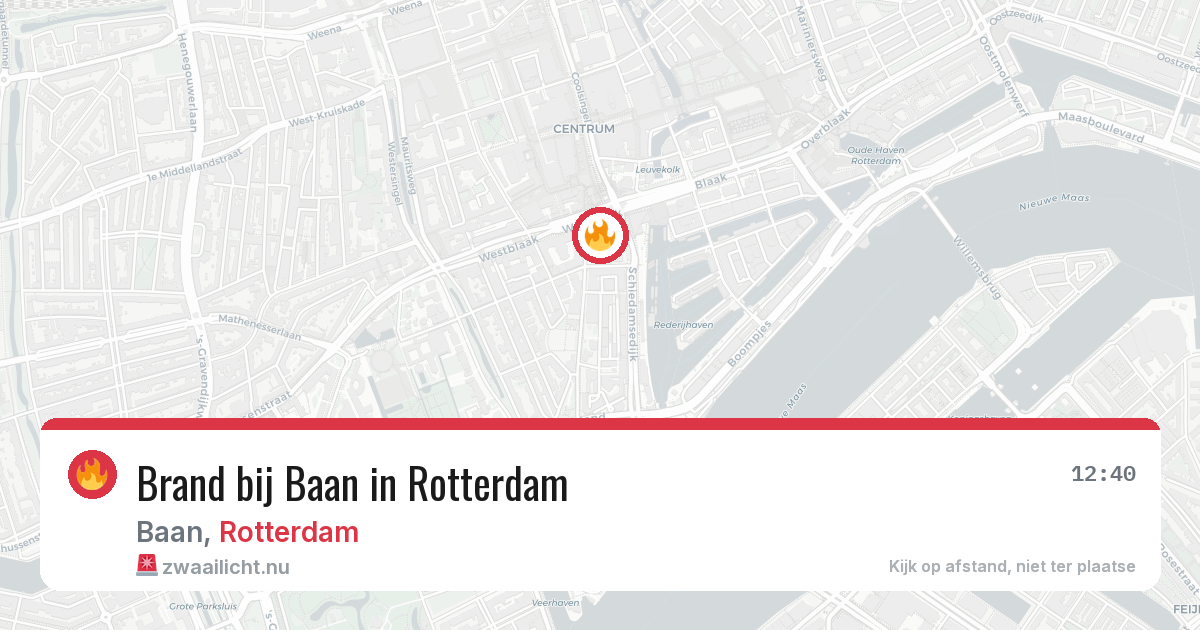 Brand bij Baan in Rotterdam — 23 mei 2026