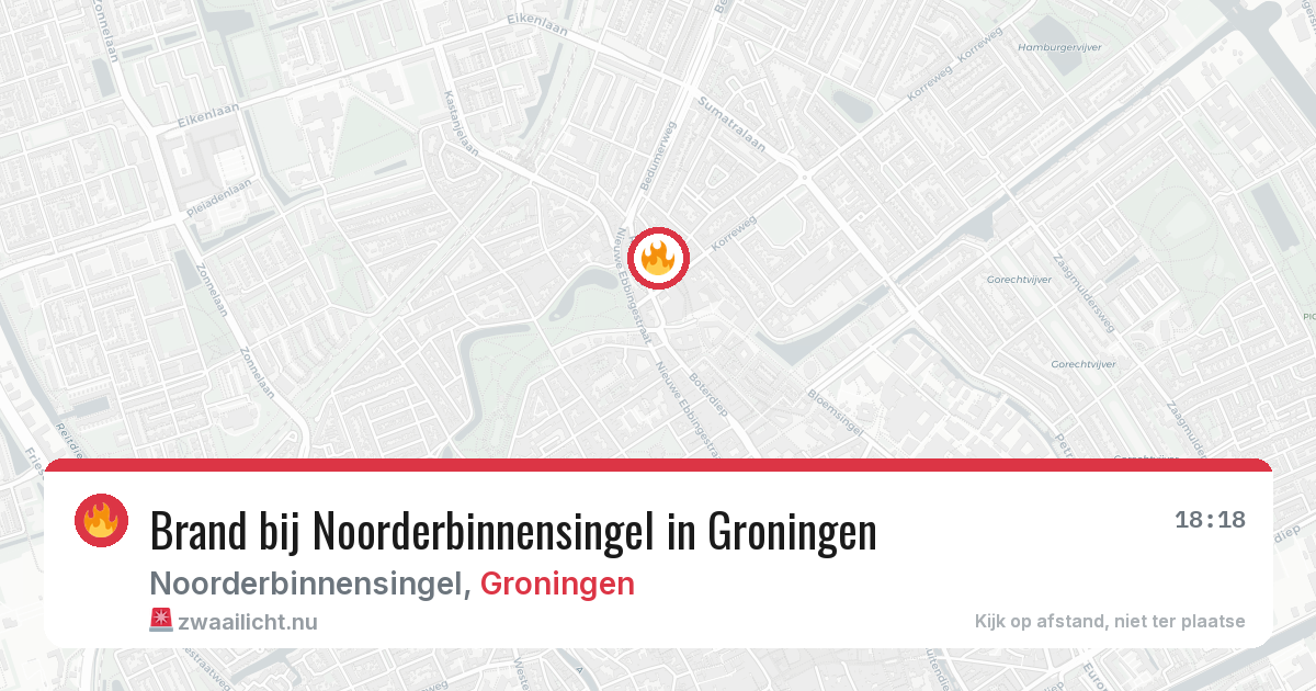 Brand bij Noorderbinnensingel in Groningen — 27 jun 2026