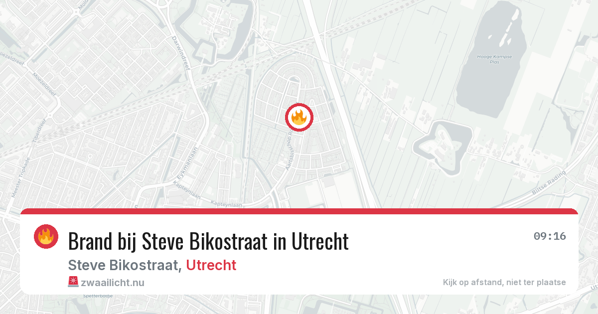 Brand bij Steve Bikostraat in Utrecht — 13 jul 2026