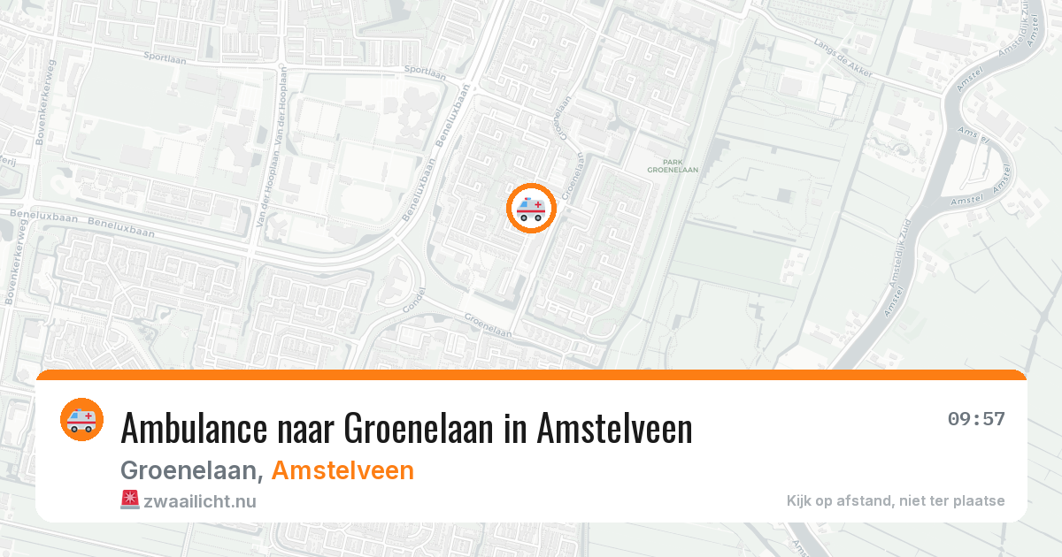 Ambulance naar Groenelaan in Amstelveen — 19 jul 2026