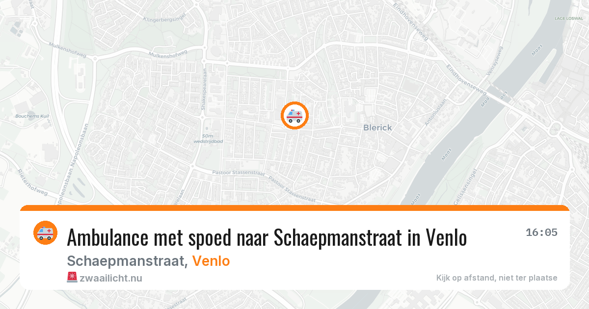 Ambulance met spoed naar Schaepmanstraat in Venlo — 27 jun 2026