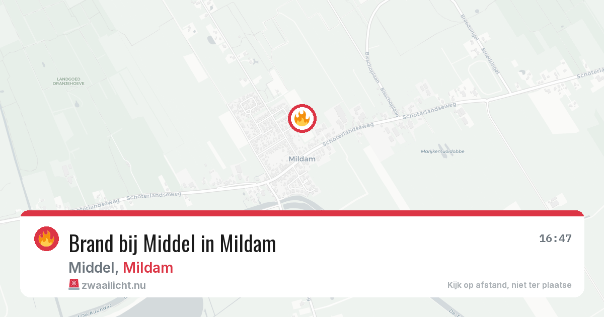 Brand bij Middel in Mildam — 25 apr 2026