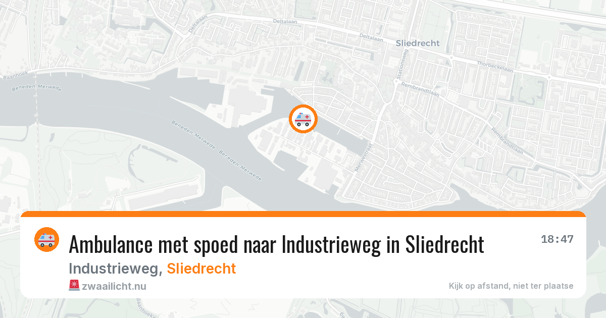 Ambulance met spoed naar Industrieweg in Sliedrecht — 12 jul 2026