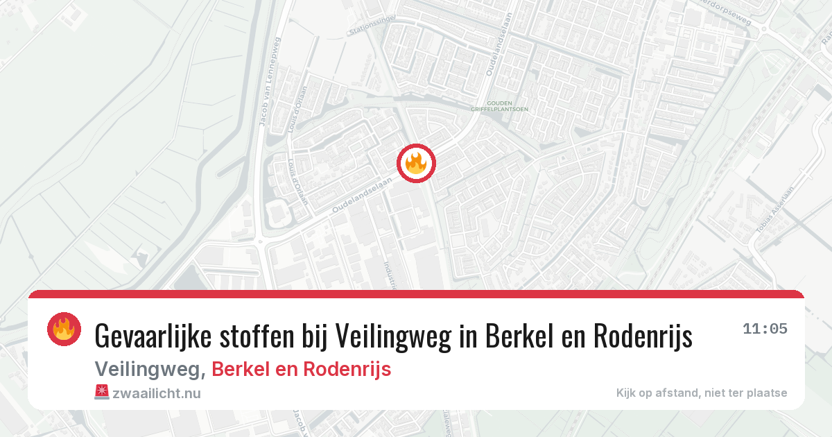 Gevaarlijke stoffen bij Veilingweg in Berkel en Rodenrijs — 23 mrt 2026