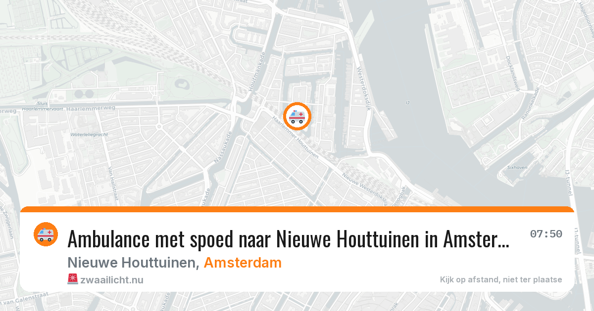 Ambulance met spoed naar Nieuwe Houttuinen in Amsterdam — 24 jul 2026
