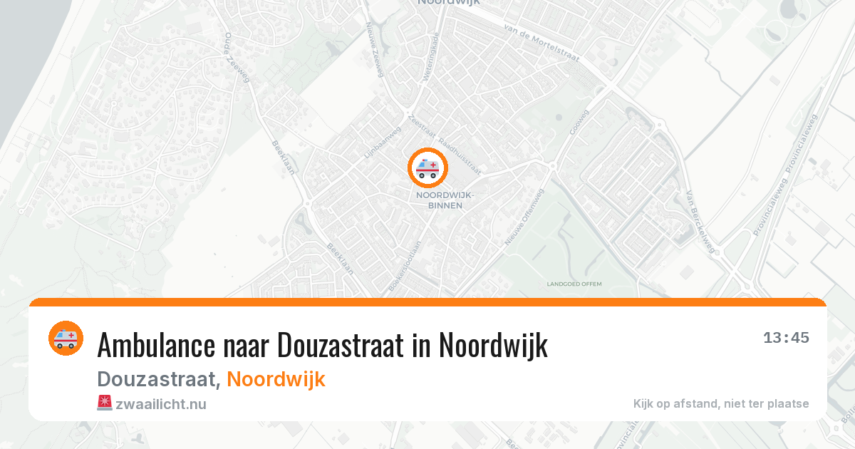 Ambulance naar Douzastraat in Noordwijk — 16 jul 2026