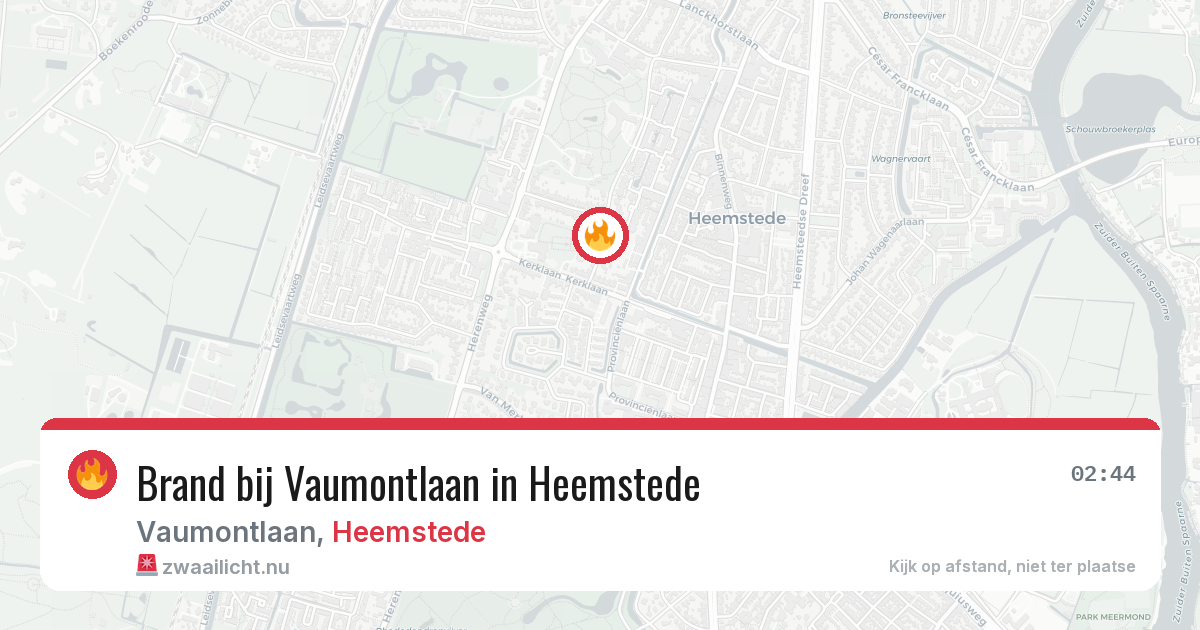 Brand bij Vaumontlaan in Heemstede — 1 jun 2026