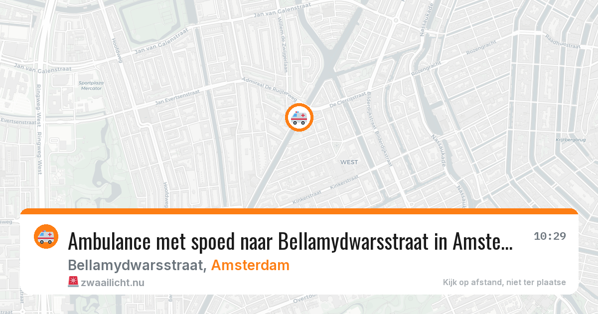 Ambulance met spoed naar Bellamydwarsstraat in Amsterdam — 10 mrt 2026