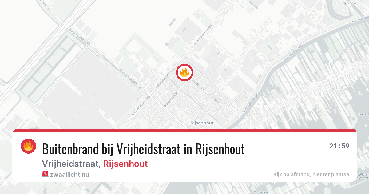 Buitenbrand bij Vrijheidstraat in Rijsenhout — 9 jul 2026