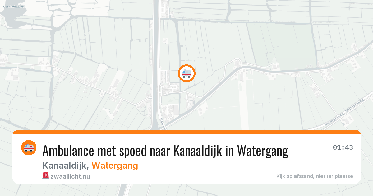 Ambulance met spoed naar Kanaaldijk in Watergang — 22 mei 2026