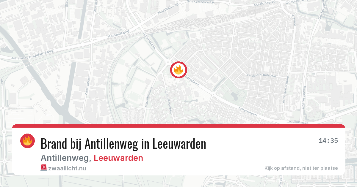 Brand bij Antillenweg in Leeuwarden — 20 jul 2026