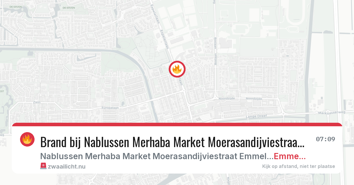 Brand bij Nablussen Merhaba Market Moerasandijviestraat Emmeloord in Emmeloord — 28 apr 2026
