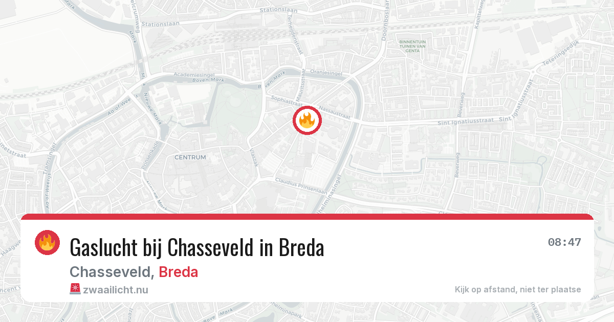 Gaslucht bij Chasseveld in Breda — 27 mrt 2026