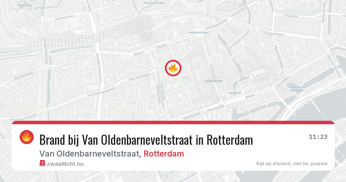 Brand bij Van Oldenbarneveltstraat in Rotterdam — 30 mei 2026