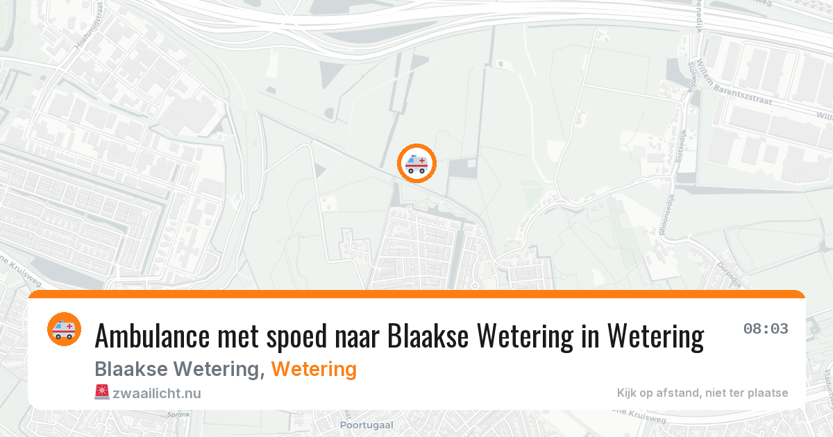 Ambulance met spoed naar Blaakse Wetering in Wetering — 18 jul 2026