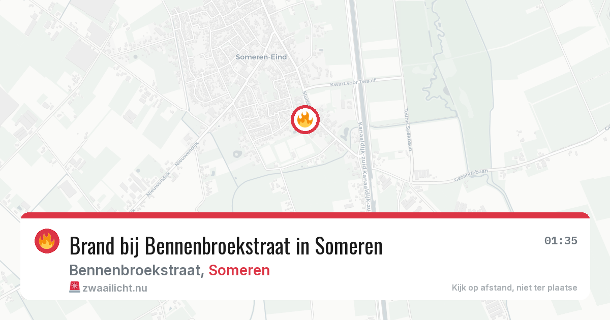 Brand bij Bennenbroekstraat in Someren — 11 jul 2026