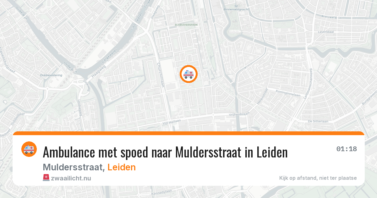 Ambulance met spoed naar Muldersstraat in Leiden — 22 jul 2026