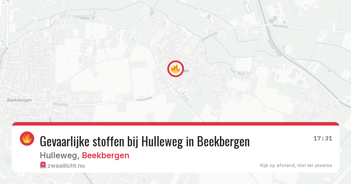 Gevaarlijke stoffen bij Hulleweg in Beekbergen — 2 jul 2026
