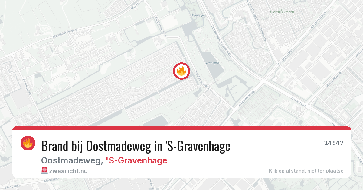 Brand bij Oostmadeweg in 'S-Gravenhage — 20 mei 2026