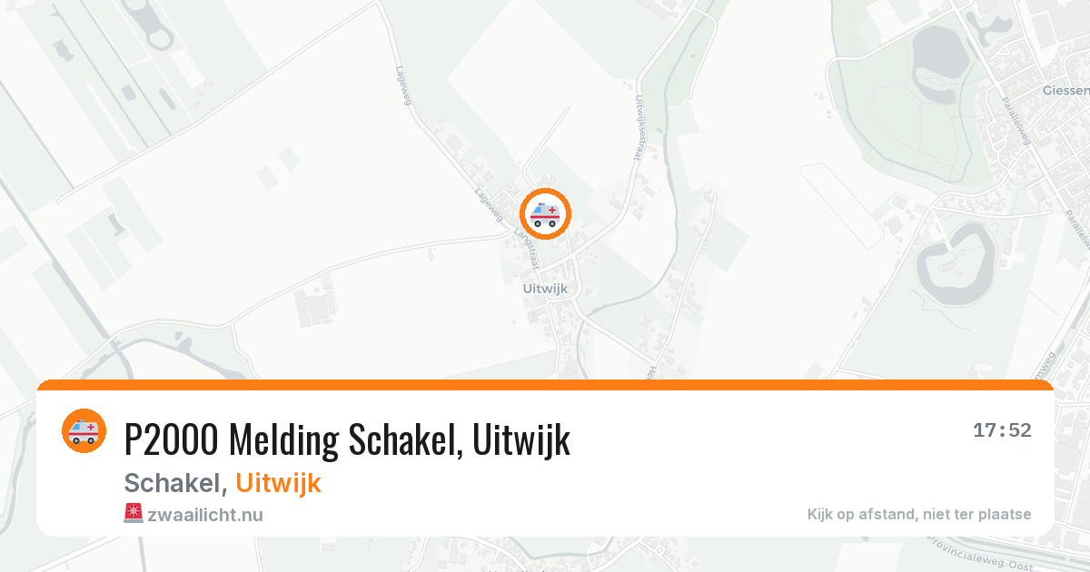 P2000 Melding Schakel, Uitwijk — 14 jul 2026