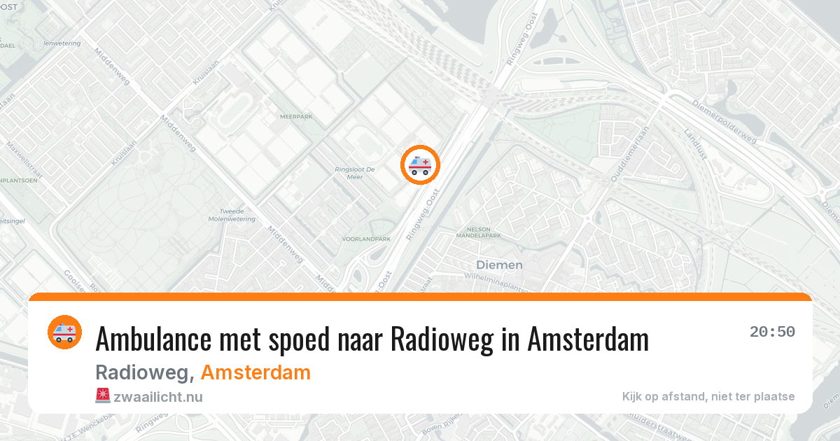 Ambulance met spoed naar Radioweg in Amsterdam — 17 jul 2026