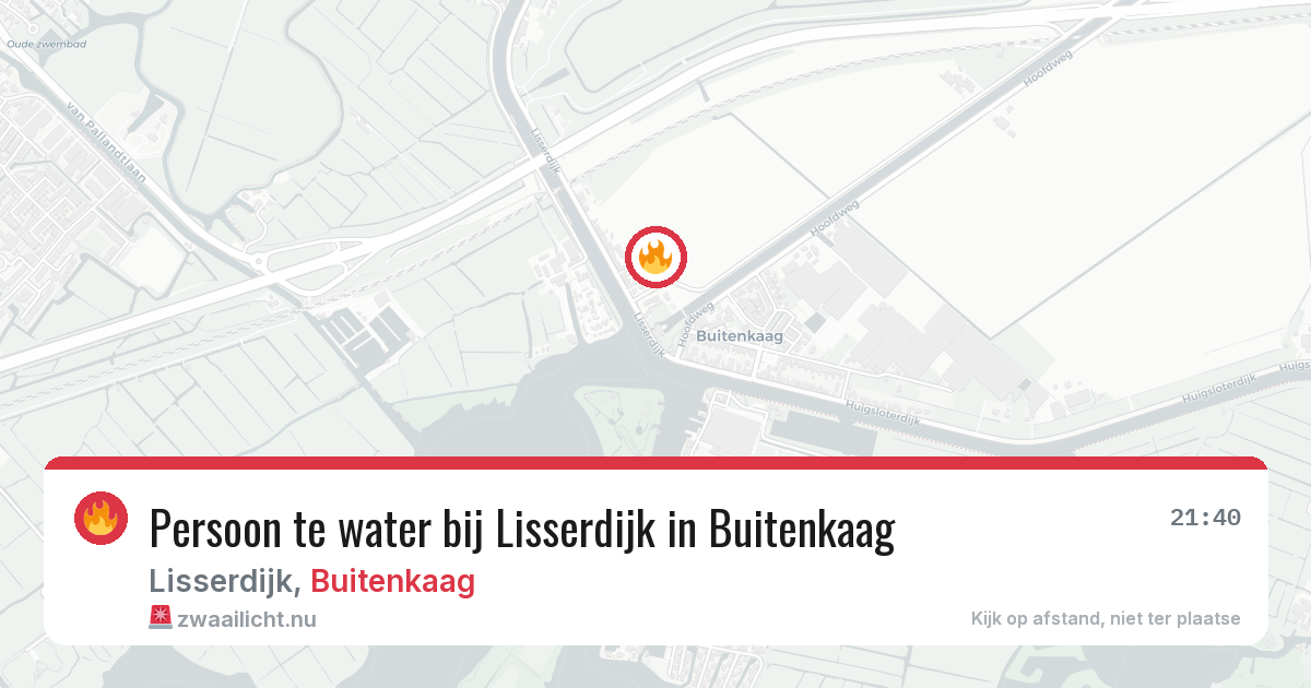 Persoon te water bij Lisserdijk in Buitenkaag — 9 apr 2026