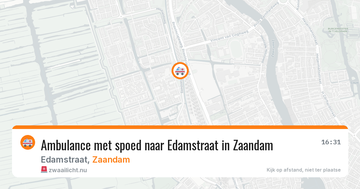 Ambulance met spoed naar Edamstraat in Zaandam — 10 jul 2026