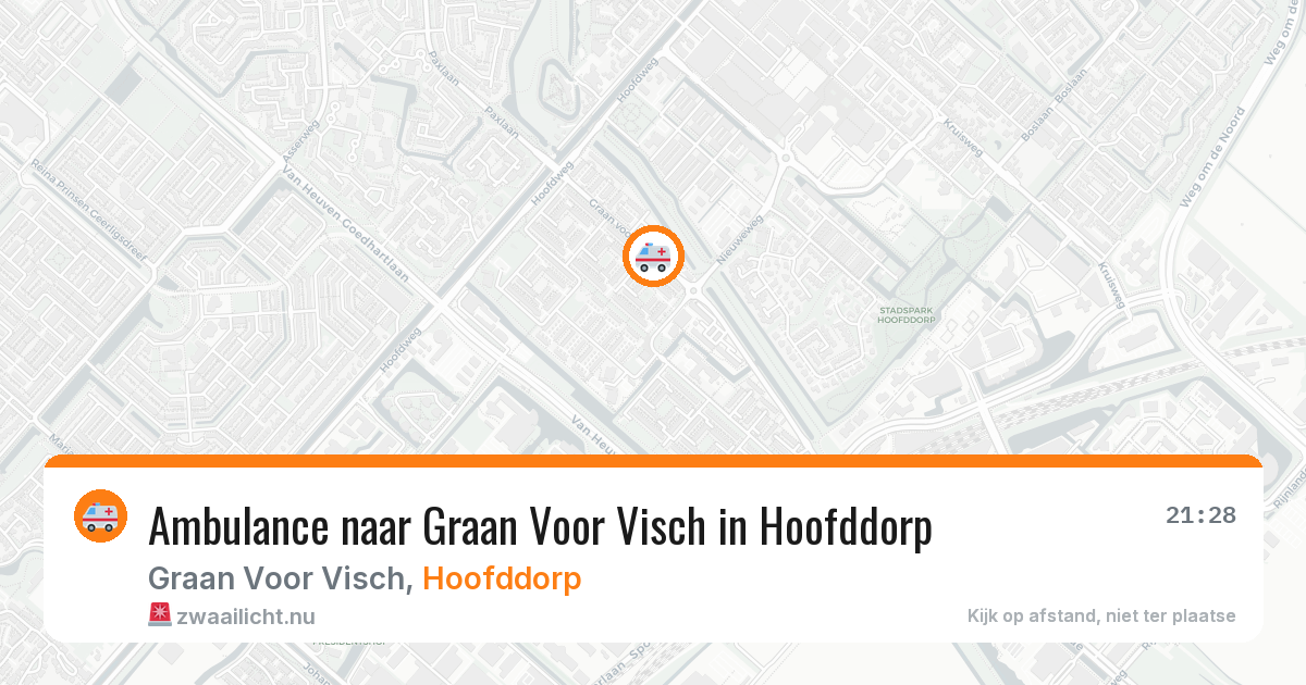 Ambulance naar Graan Voor Visch in Hoofddorp — 19 jul 2026
