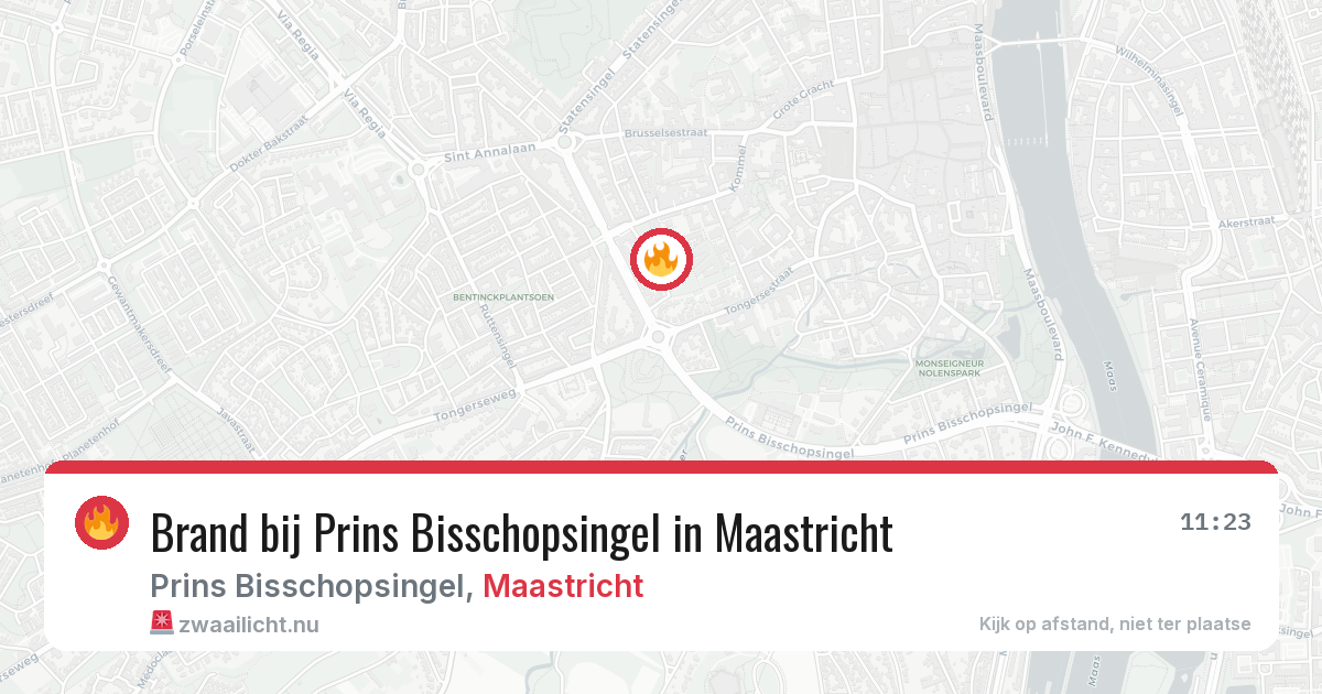 Brand bij Prins Bisschopsingel in Maastricht — 10 jul 2026