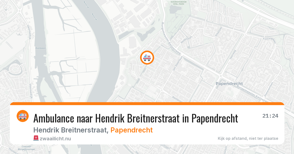 Ambulance naar Hendrik Breitnerstraat in Papendrecht — 18 mei 2026