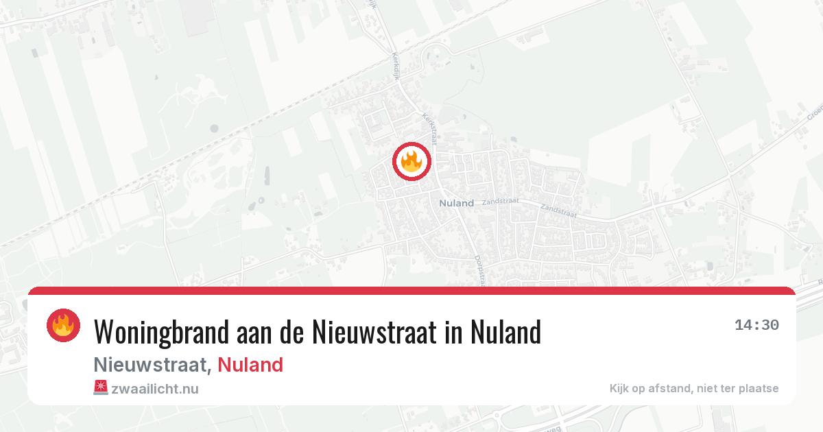 Woningbrand aan de Nieuwstraat in Nuland — 8 jun 2026