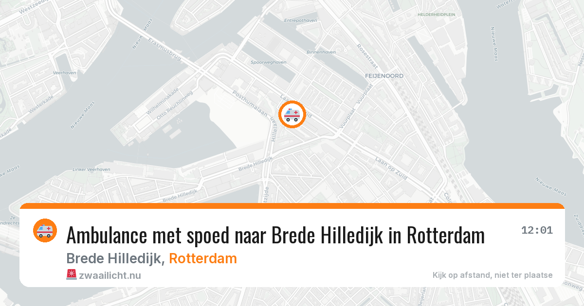 Ambulance met spoed naar Brede Hilledijk in Rotterdam — 21 mrt 2026