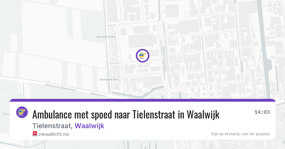 Ambulance met spoed naar Tielenstraat in Waalwijk — 14 jul 2026