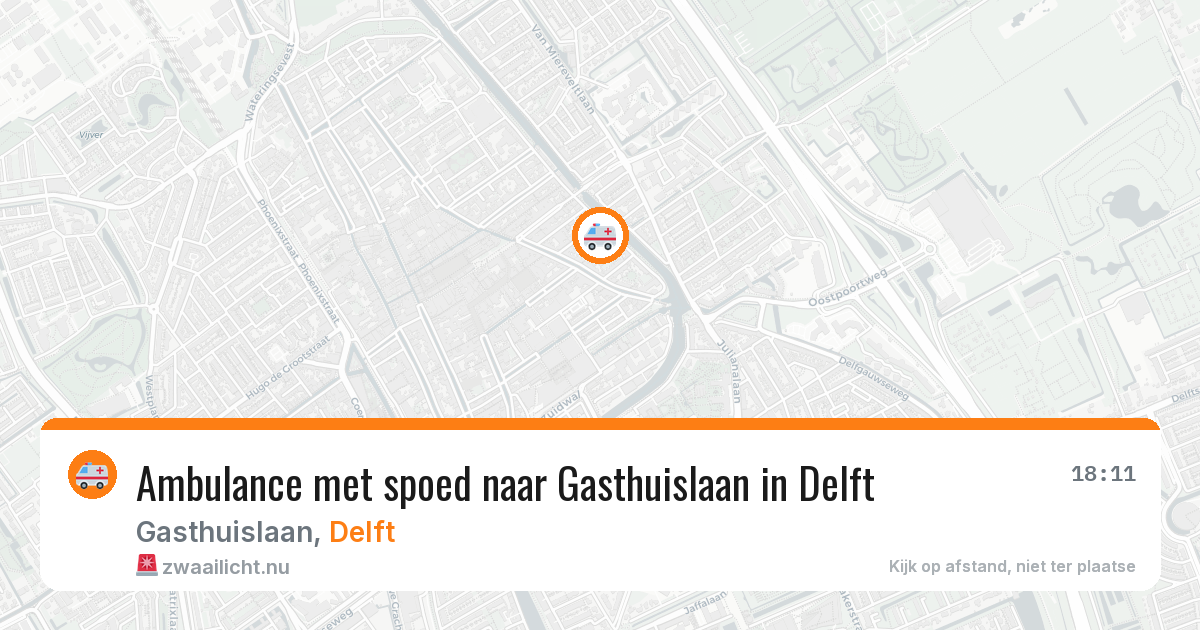 Ambulance met spoed naar Gasthuislaan in Delft — 21 jul 2026
