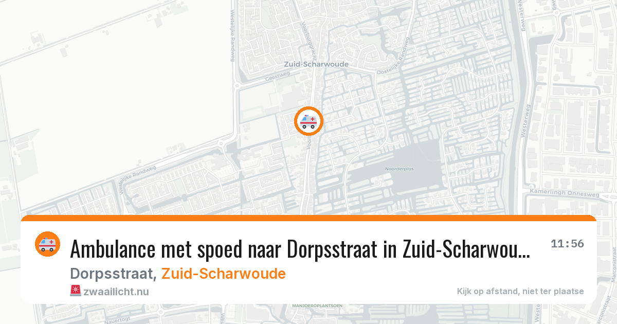 Ambulance met spoed naar Dorpsstraat in Zuid-Scharwoude — 18 jan 2026