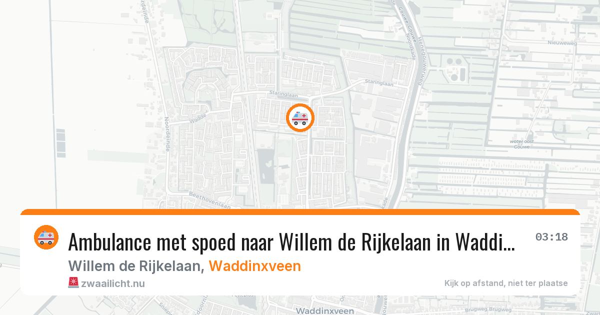 Ambulance met spoed naar Willem de Rijkelaan in Waddinxveen — 21 jul 2026