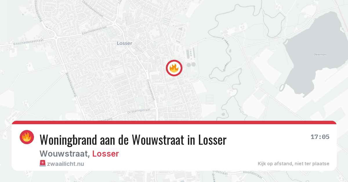 Woningbrand aan de Wouwstraat in Losser — 26 jul 2026