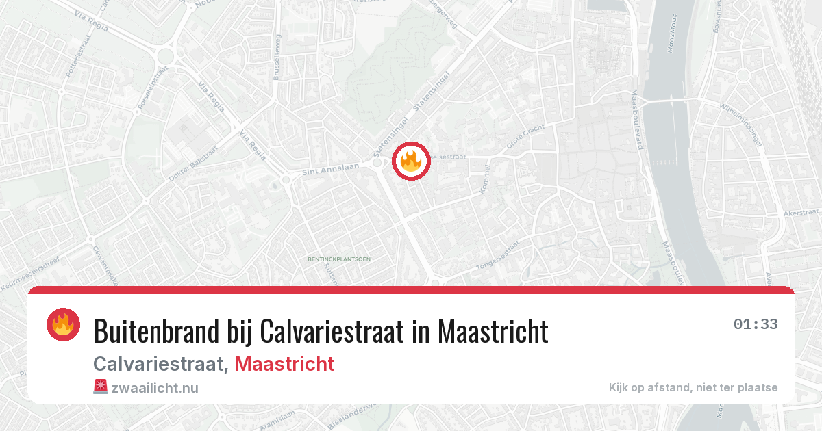Buitenbrand bij Calvariestraat in Maastricht — 3 jun 2026