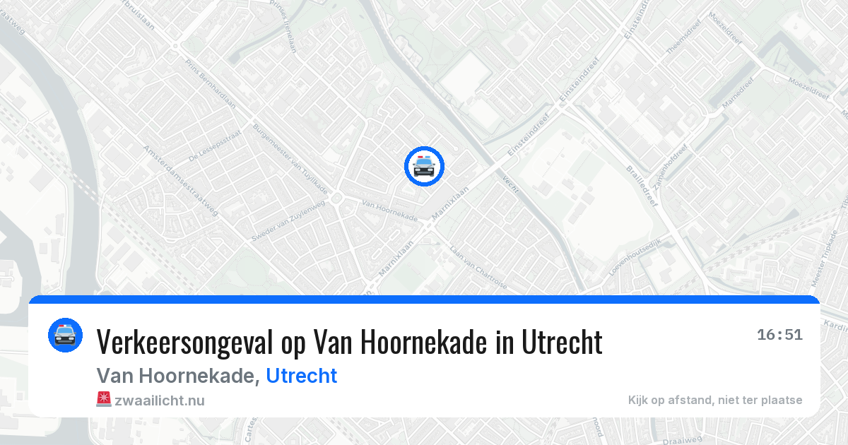 Verkeersongeval op Van Hoornekade in Utrecht — 20 jul 2026