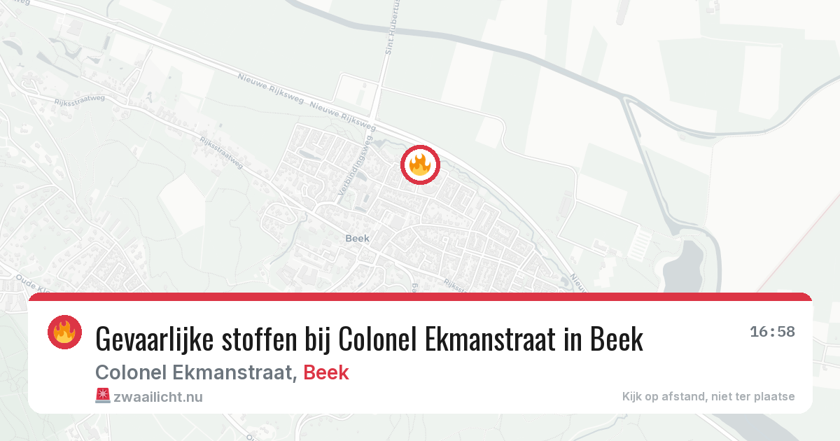 Gevaarlijke stoffen bij Colonel Ekmanstraat in Beek — 25 jul 2026